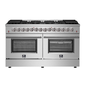 FORNO Galiano 60-inch Dual Fuel Range Stainless Steel, 10 Burners, 8.64 cu. ft. True Convection Ovens