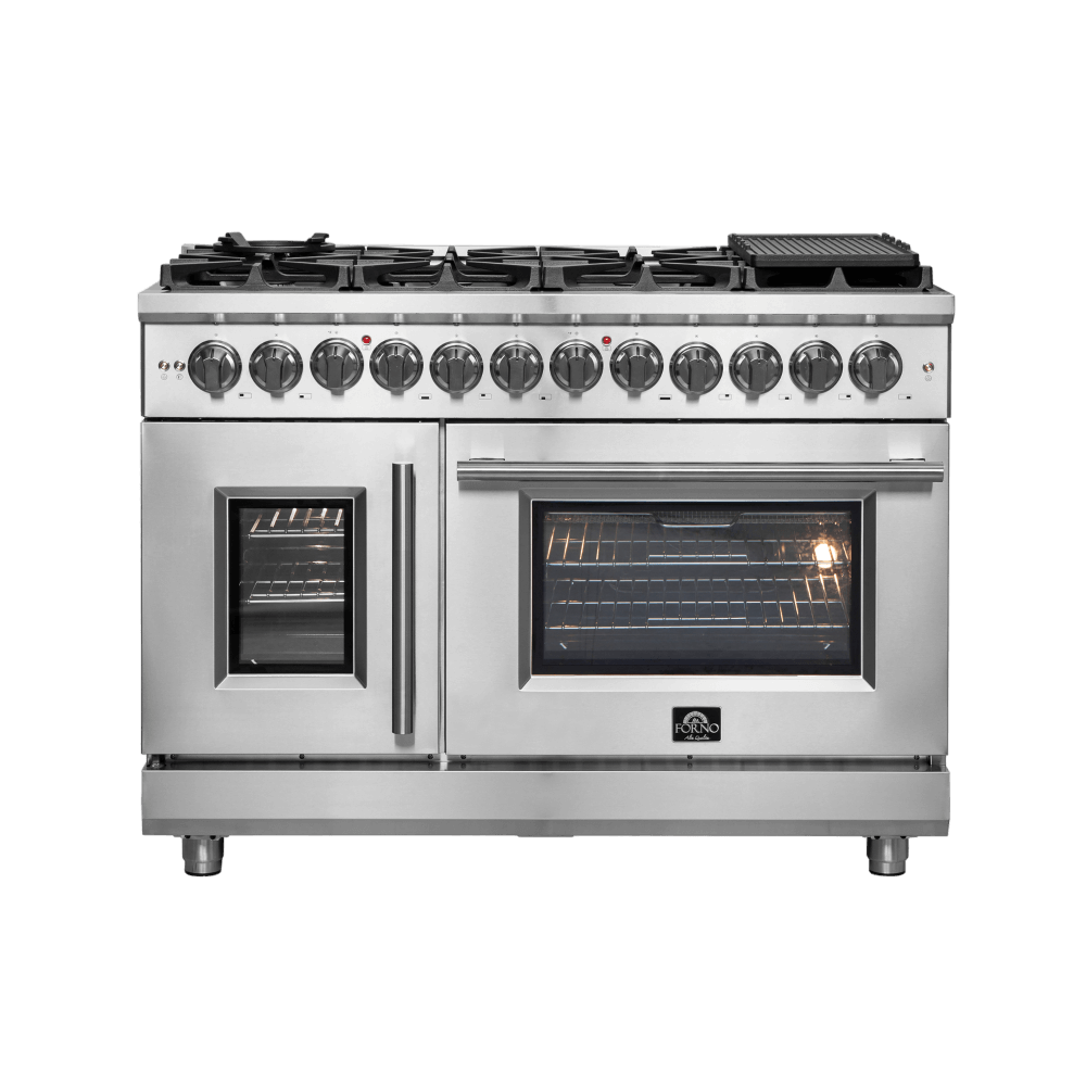 FORNO Massimo 48" Freestanding French Door Dual Fuel Range