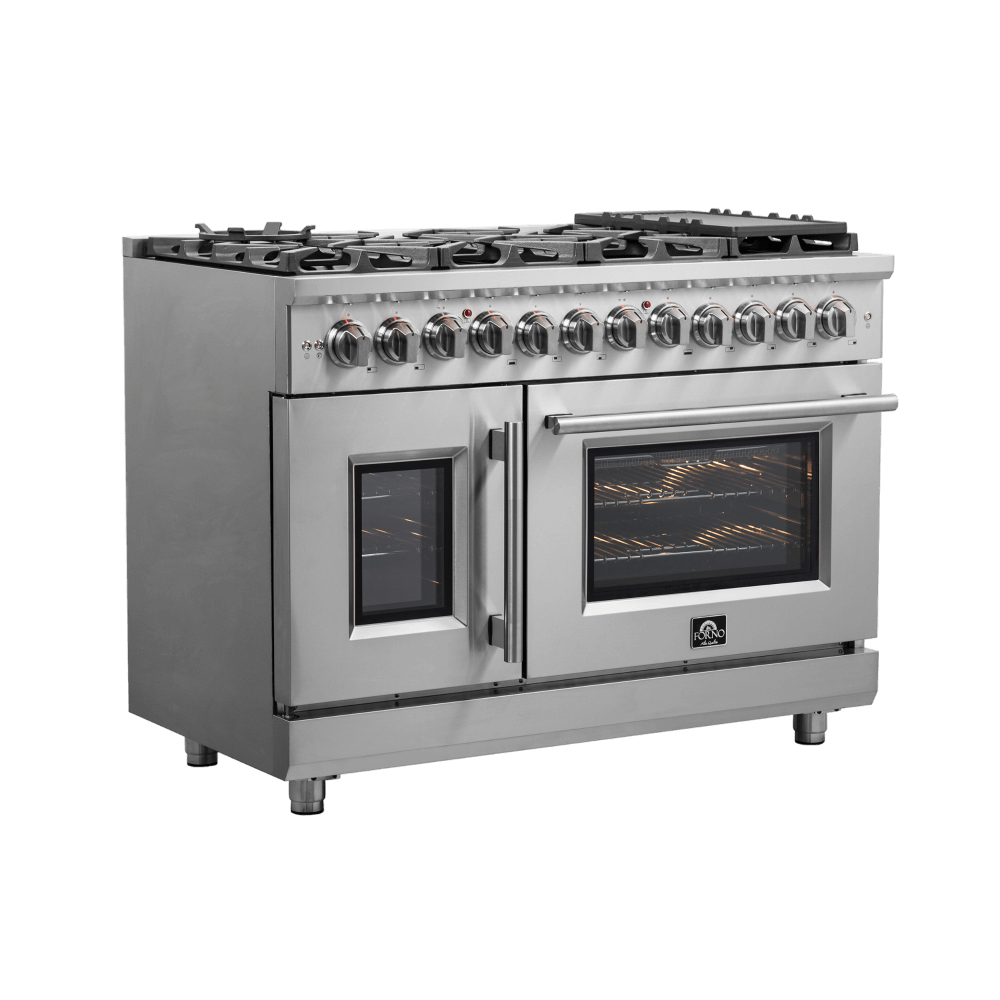 FORNO Massimo 48" Freestanding French Door Dual Fuel Range - Image 2