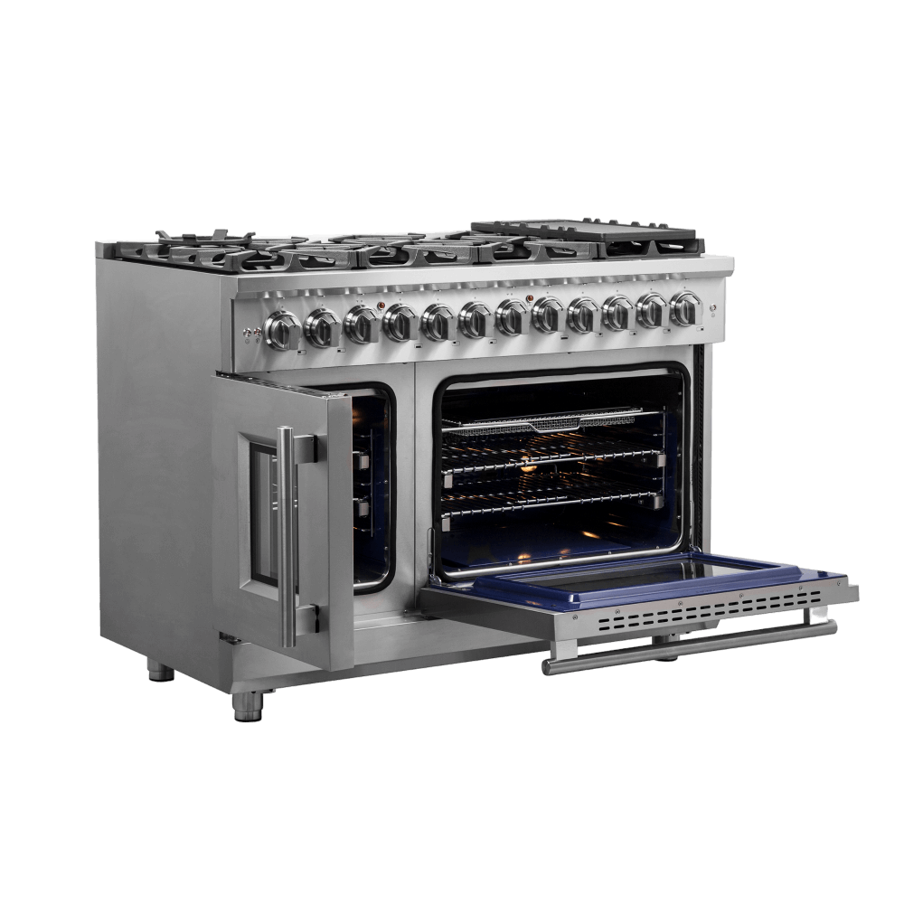 FORNO Massimo 48" Freestanding French Door Dual Fuel Range - Image 3