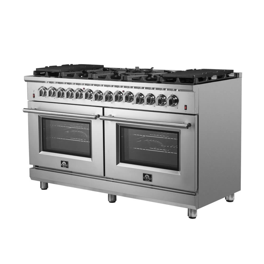 Forno Massimo 60-inch Dual Fuel Range Stainless Steel, 8.64 cu.ft. True Convection Double Ovens - Image 4