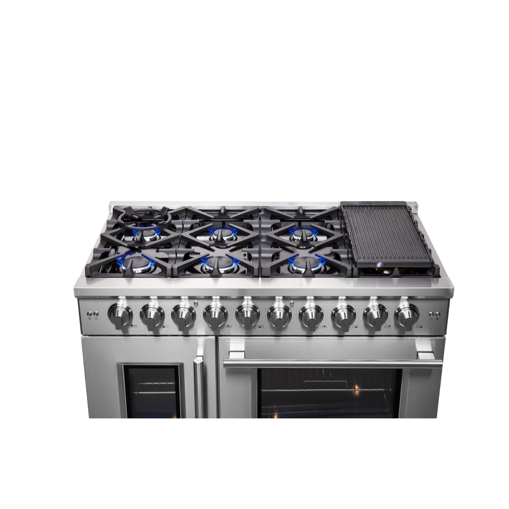 FORNO Massimo 48" Freestanding French Door Gas Convection Range - Image 4