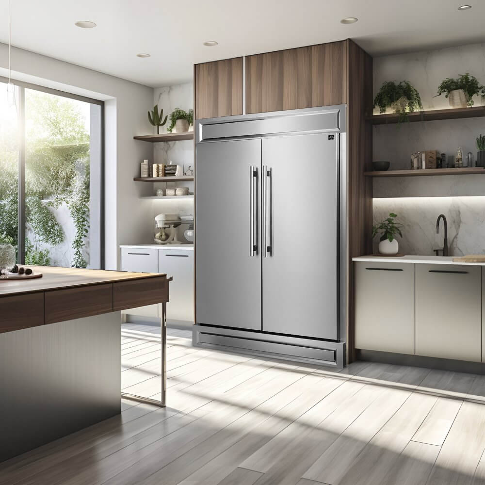 FORNO Maderno 60" 2-Piece Convertible Refrigerator/Freezer Built-In with Decorative Grill Trim, 27.2 cu.ft. - Image 13