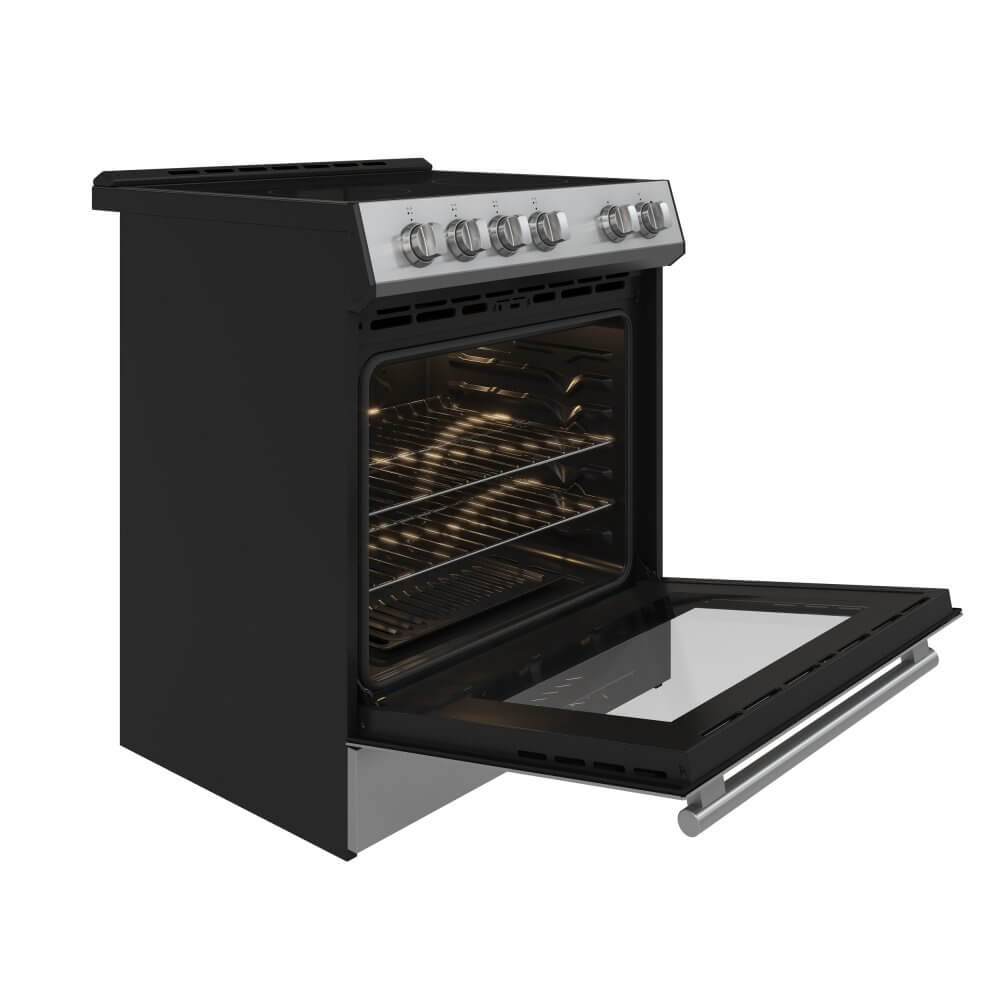 FORNO Leonardo Espresso 30-inch Slide-In Electric Range in Stainless-Steel, 4 Elements, 7,100 Watts, 5.0 cu.ft. Oven with Convection Fan - Image 3
