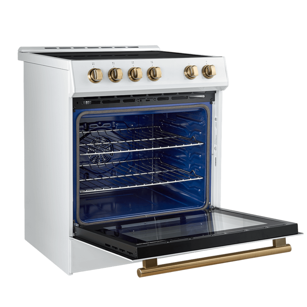 FORNO -Leonardo Espresso 30-Inch Slide-In White Induction Range - Image 3