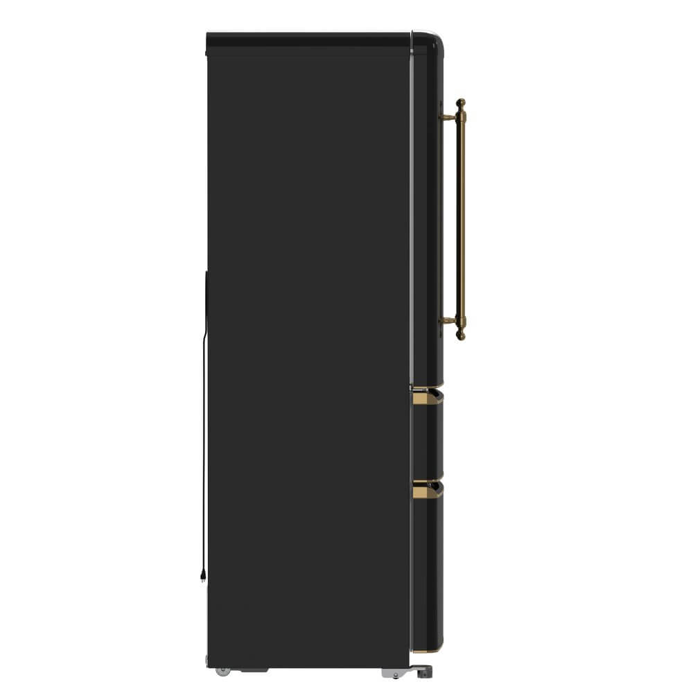 FORNO Luigi 18 cu.ft. French Door Refrigerator Black, Antique Brass Handles - Image 11