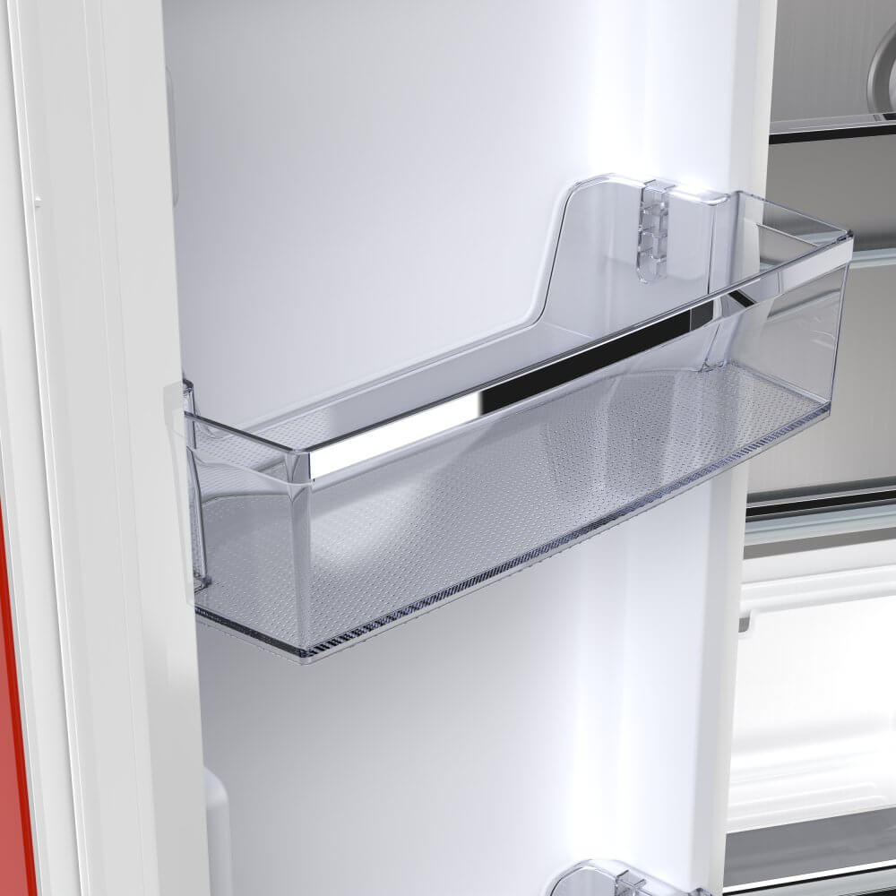 FORNO Luigi 18 cu.ft. French Door Refrigerator Red, Handle-Free Design - Image 9