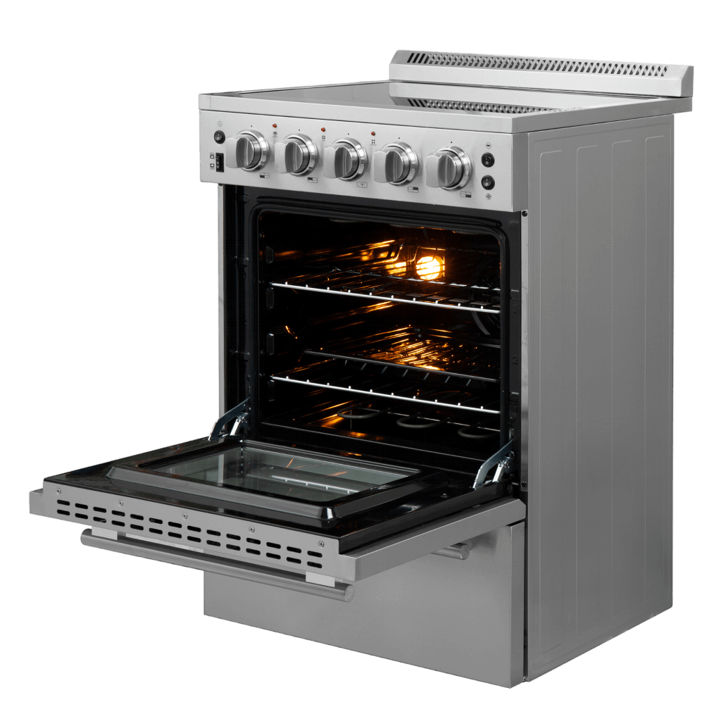FFSEL6069 24 Forno Loiano Freestanding Gas Range Front Open Left Stainless Steel