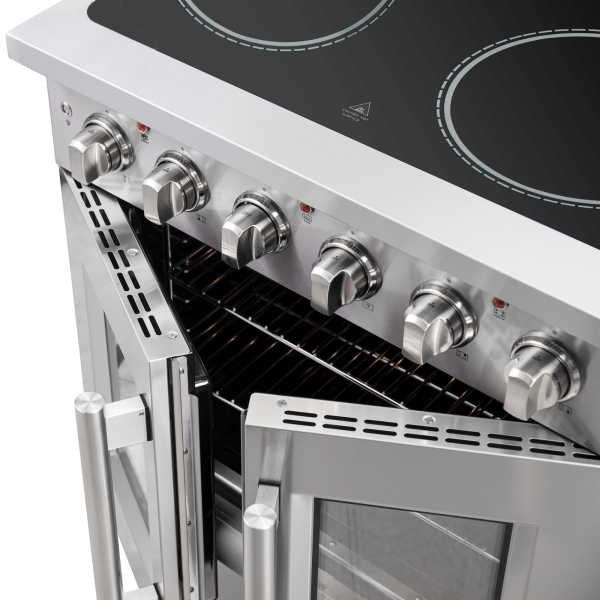 FFSEL6917 30 Galiano French Door Electric Range Angle Open Zoom