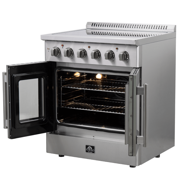FFSEL6917 30 Galiano French Door Electric Range Angle Open Light