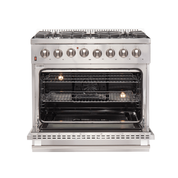 FFSGS6156 36 Forno Galiano Freestanding Dual Fuel Range Open