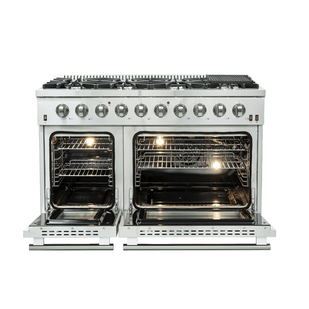FFSGS6244 48 Forno Galiano 48 Freestanting Gas Range Front Door Open