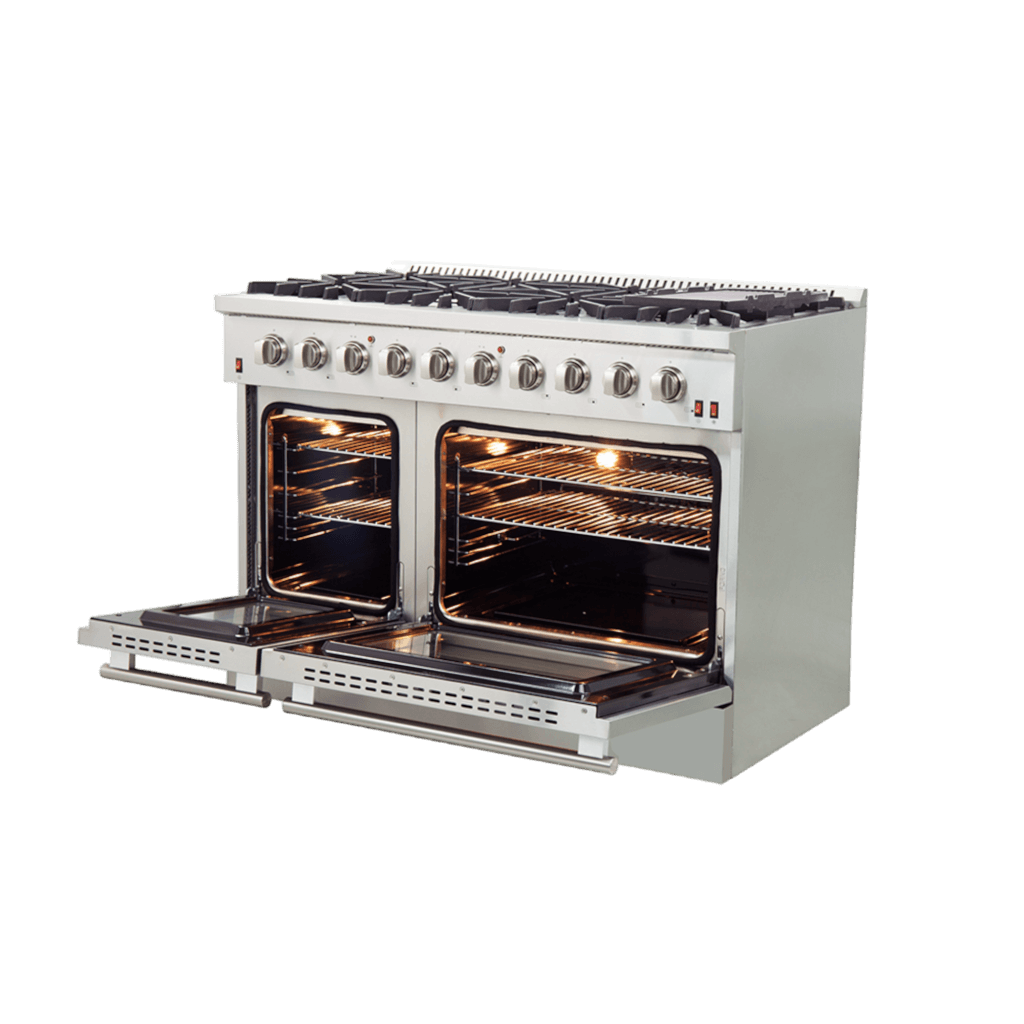 FFSGS6244 48 Forno Galiano 48 Freestanting Gas Range Angle Open Light