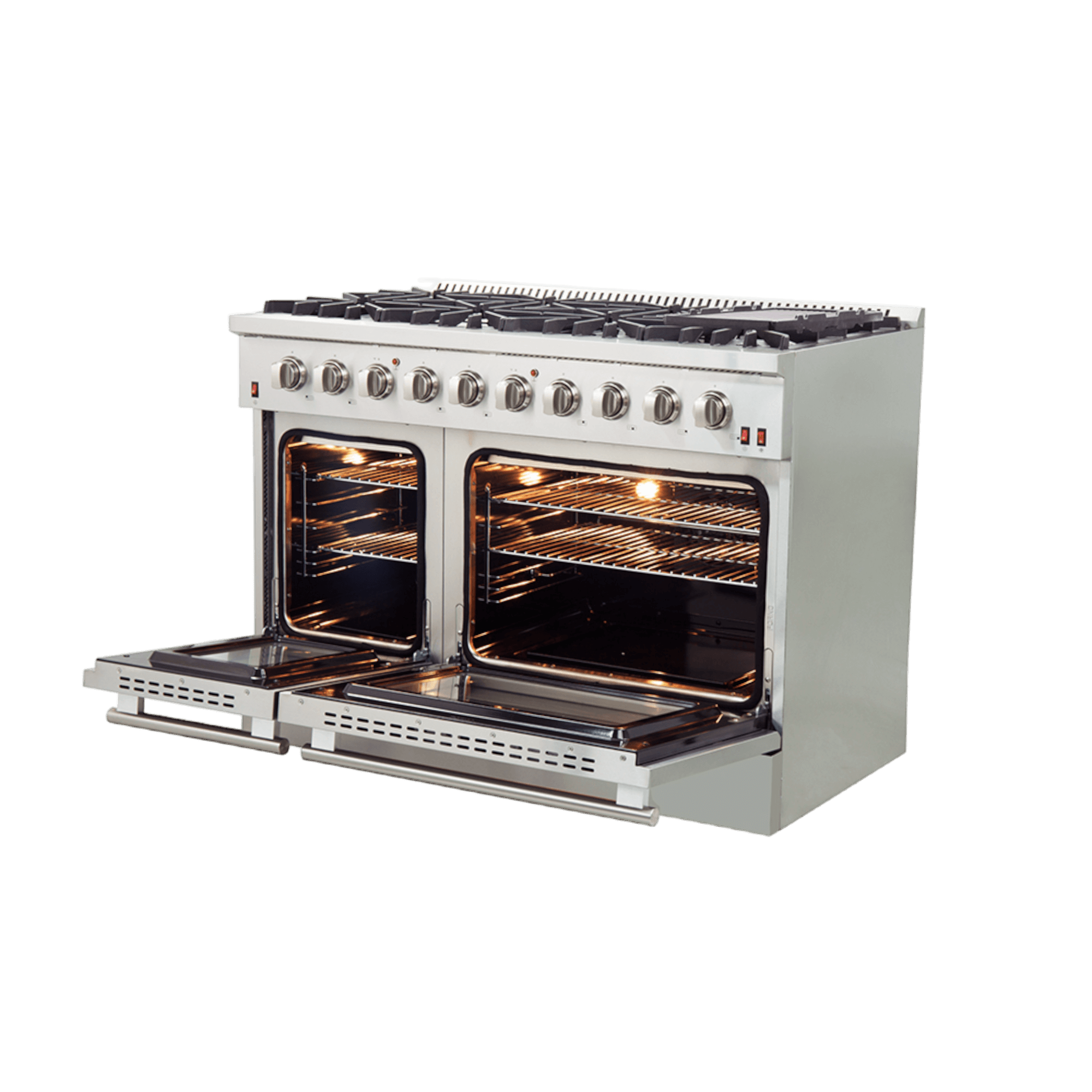 FORNO® Alta Qualita 48 Stainless Steel Pro Style Dual Fuel Range, Home  Appliances