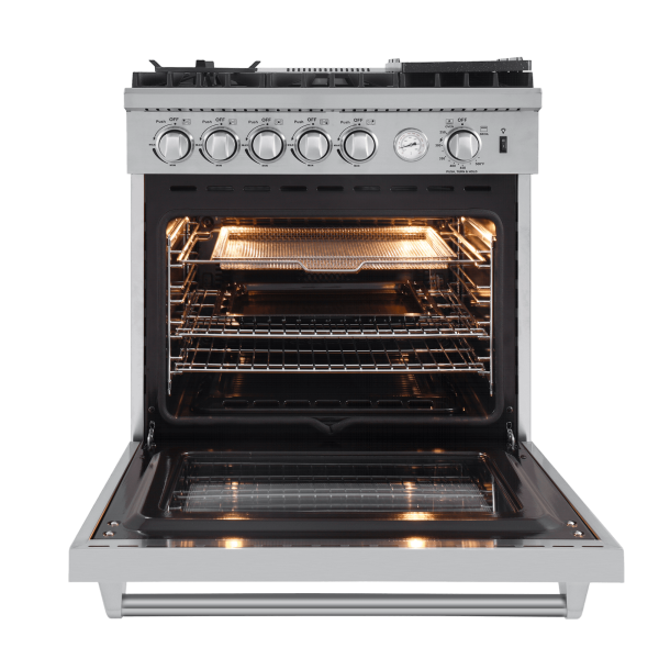 FFSGS6276 30S Forno Lazio 30 Freestanding Gas Range Front Open Stainless Steel
