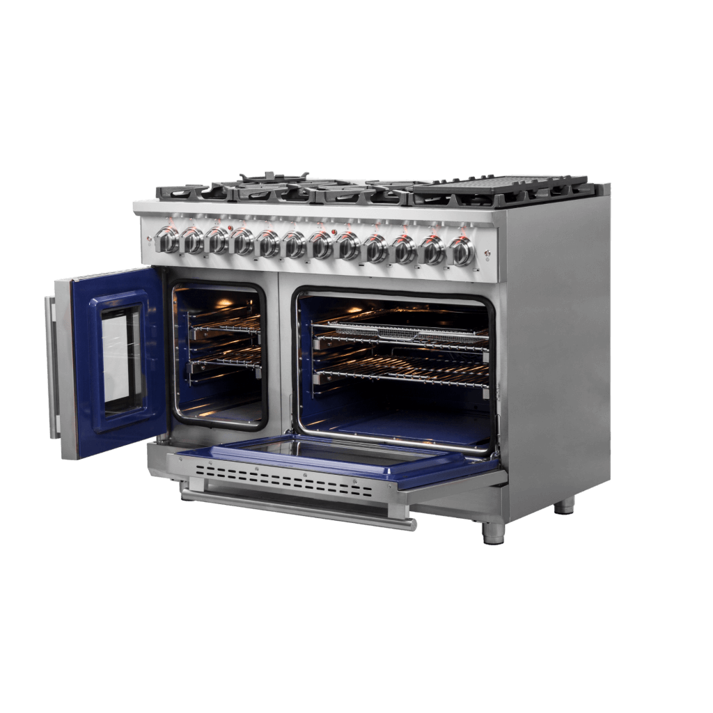 FFSGS6325 48 Forno Massimo French Door Dual Fuel Range Side Right Open