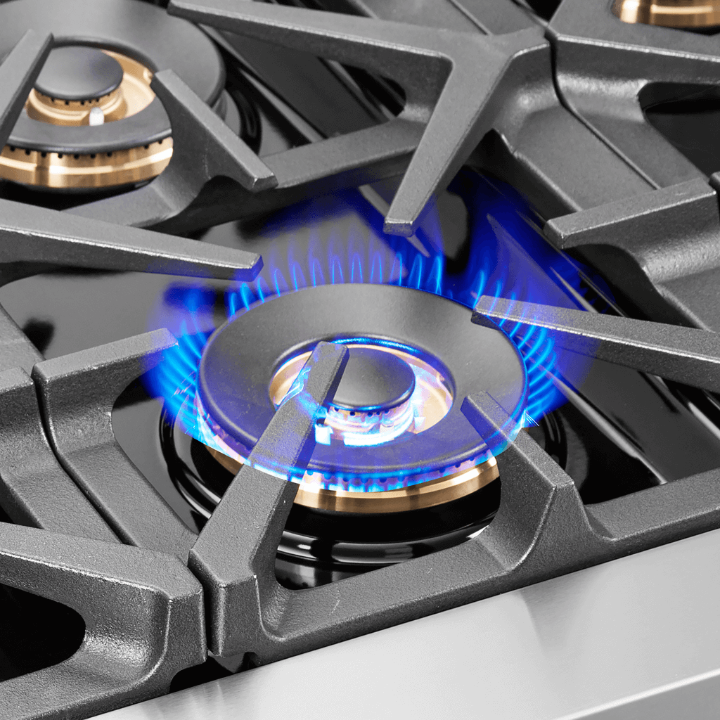 FFSGS6387 48 FORNO Capriasca Freestanding French Door Dual Fuel Range Burner