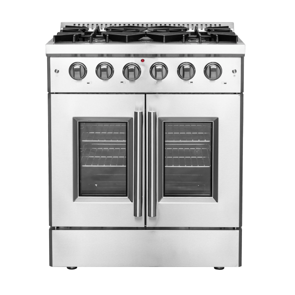FFSGS6444 30 Forno Galiano 30 Freestanding French Door Gas Range Front Door Close