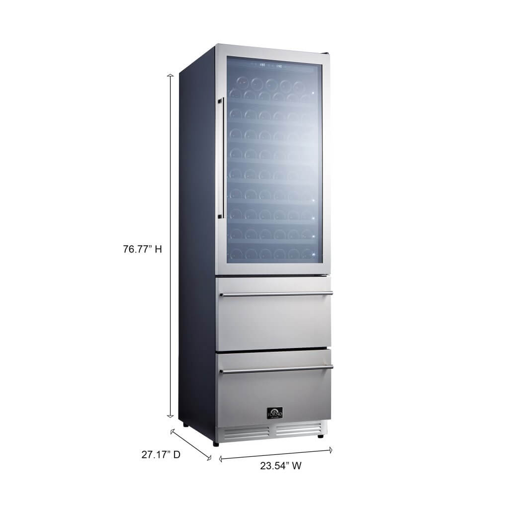 FWCDR6628 24S Forno Azienda Wine Cooler Dimensions