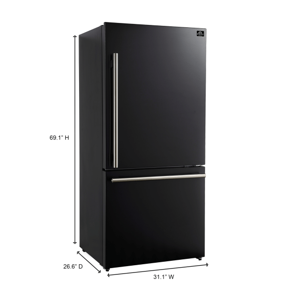 FFFFD1785 31BLK Forno Milano Black Fridge Dimensions