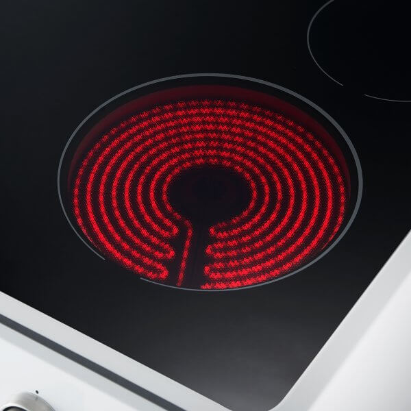 FFSEL6012 30WHT Leonardo Espresso Electric Range Burner On
