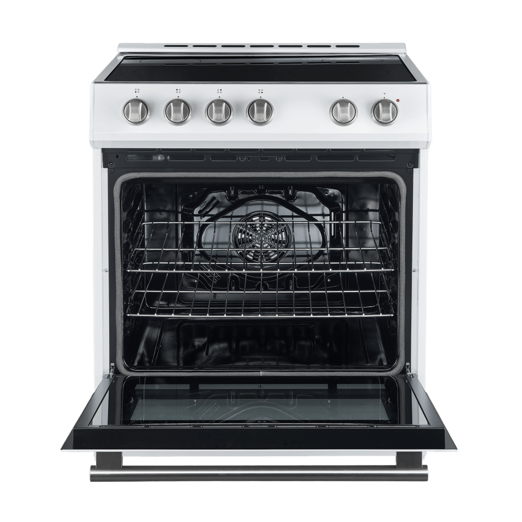 FFSEL6012 30WHT Leonardo Espresso Electric Range Front Open 1