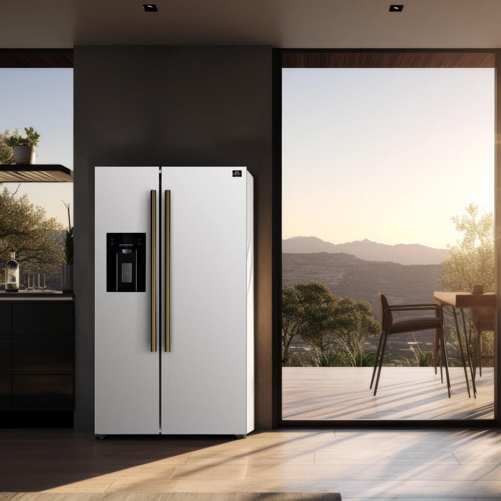 FFRBI1844 36WHT French Doors Refrigerator Lifestyle AB