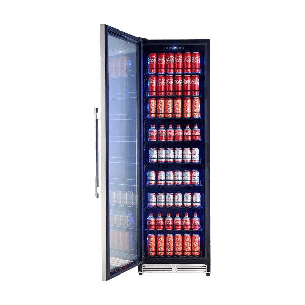 FBCBI6703 24S Beverage Cooler Font Open Door With Beverage